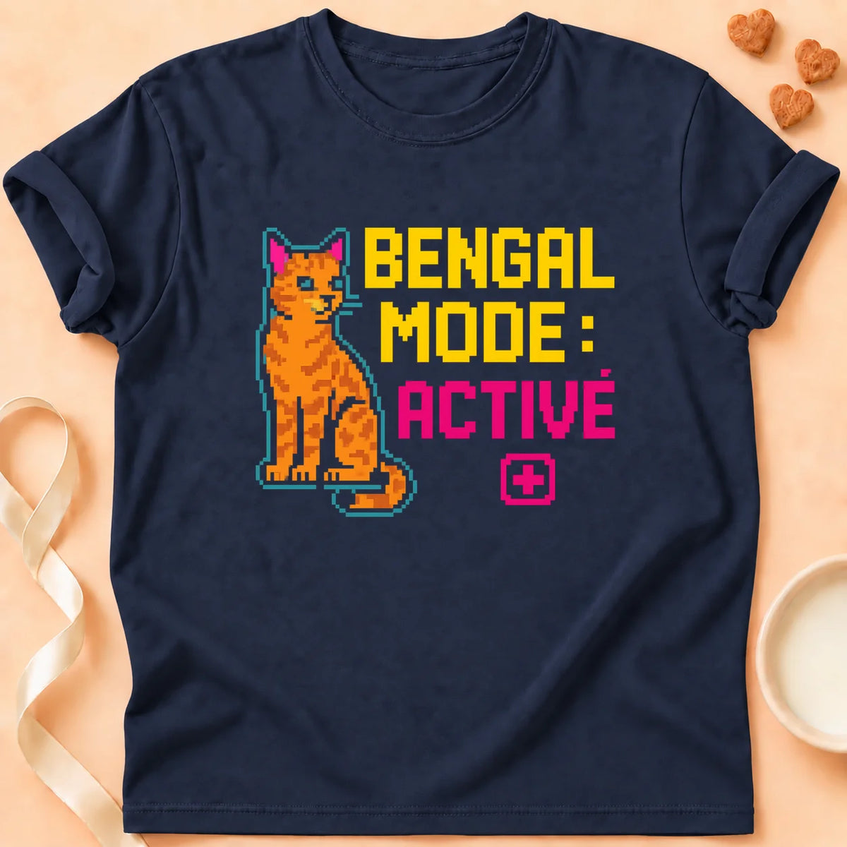 T-shirt chat Patoume – T-Shirt Arcade – Bleu marine