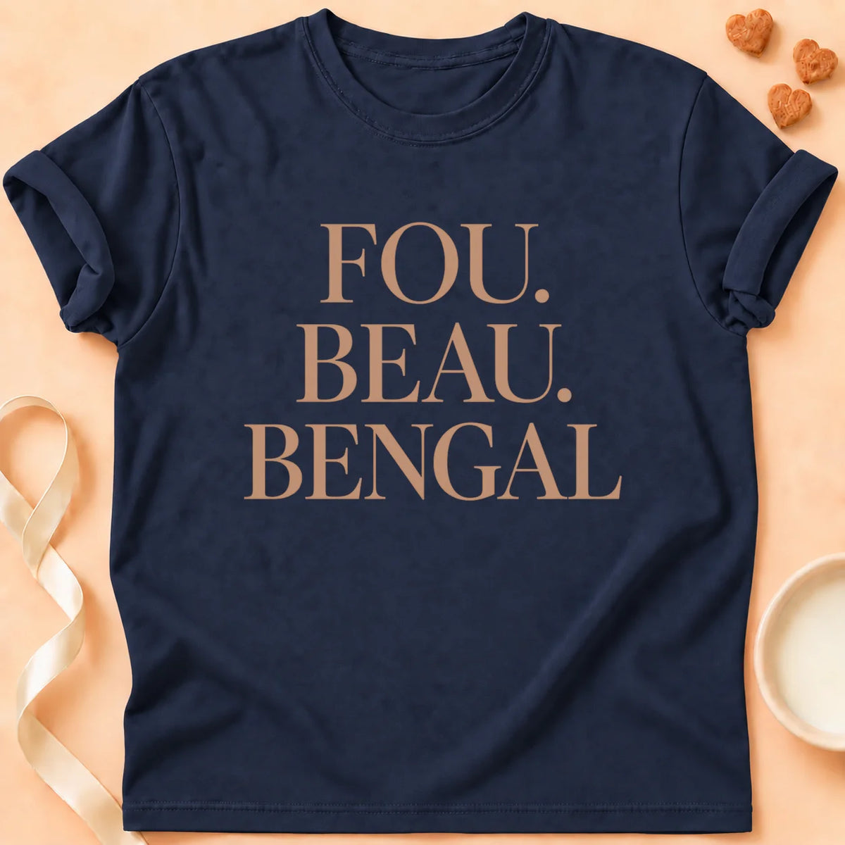 T-shirt chat Patoume – T-Shirt Beauté – Bleu marine