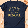 T-shirt chat Patoume – T-Shirt Bengal – Bleu marine
