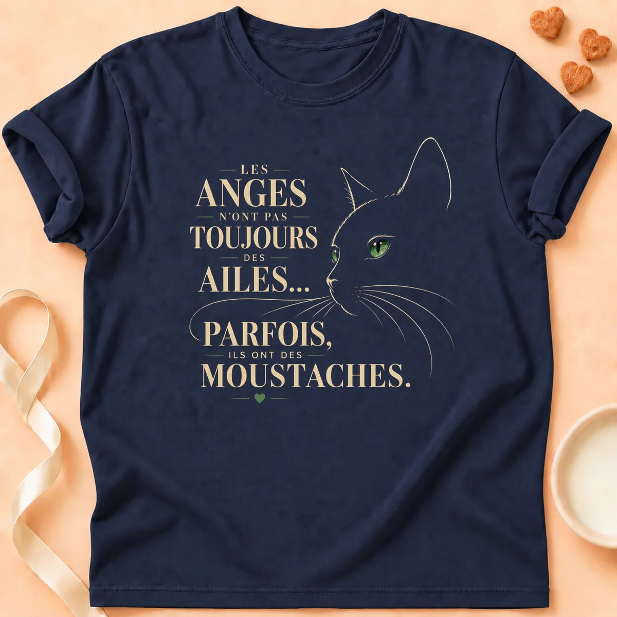 T-shirt chat Patoume – T-Shirt Angel – Bleu marine