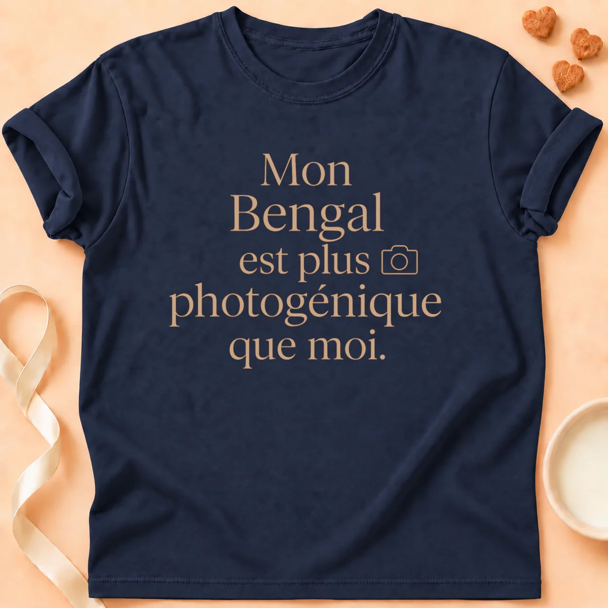 T-shirt chat Patoume – T-Shirt Insta – Bleu marine