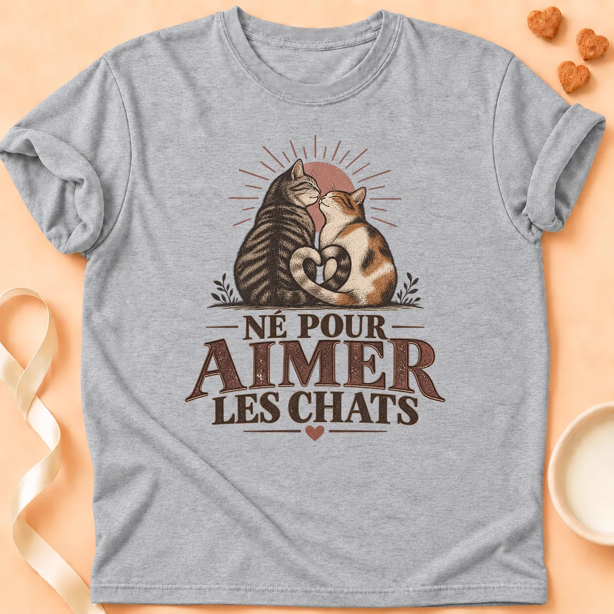 T-shirt chat Patoume – T-shirt Chamour – Gris