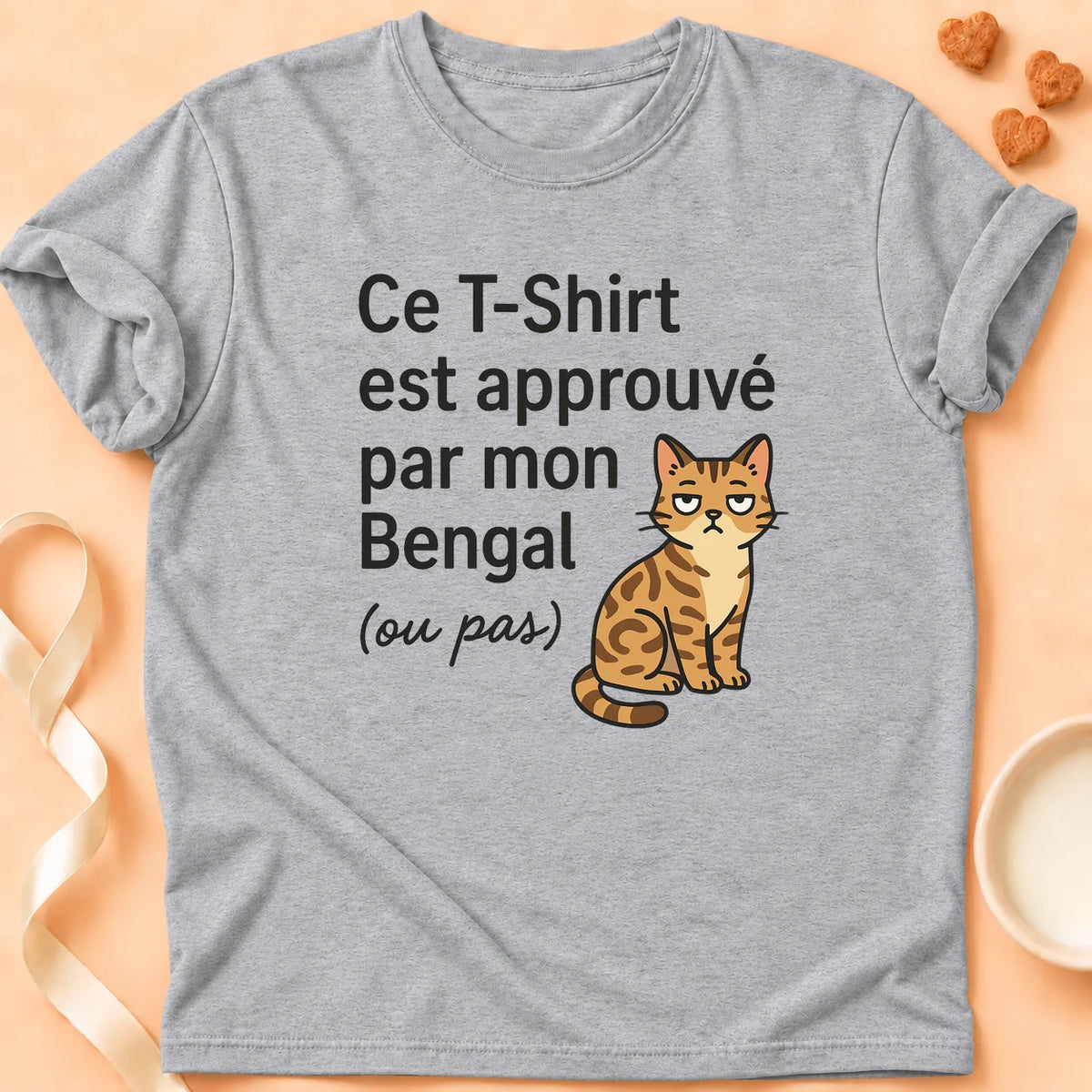 T-shirt chat Patoume – T-Shirt Approuvé – Gris