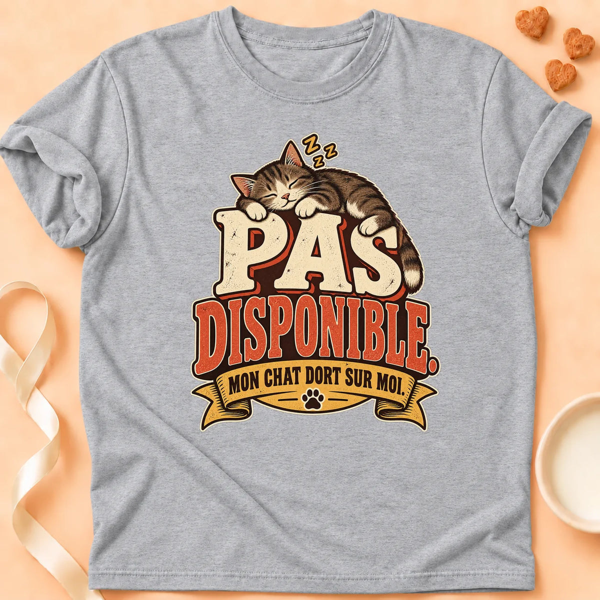 T-shirt chat Patoume – T-shirt Pas dispo – Gris