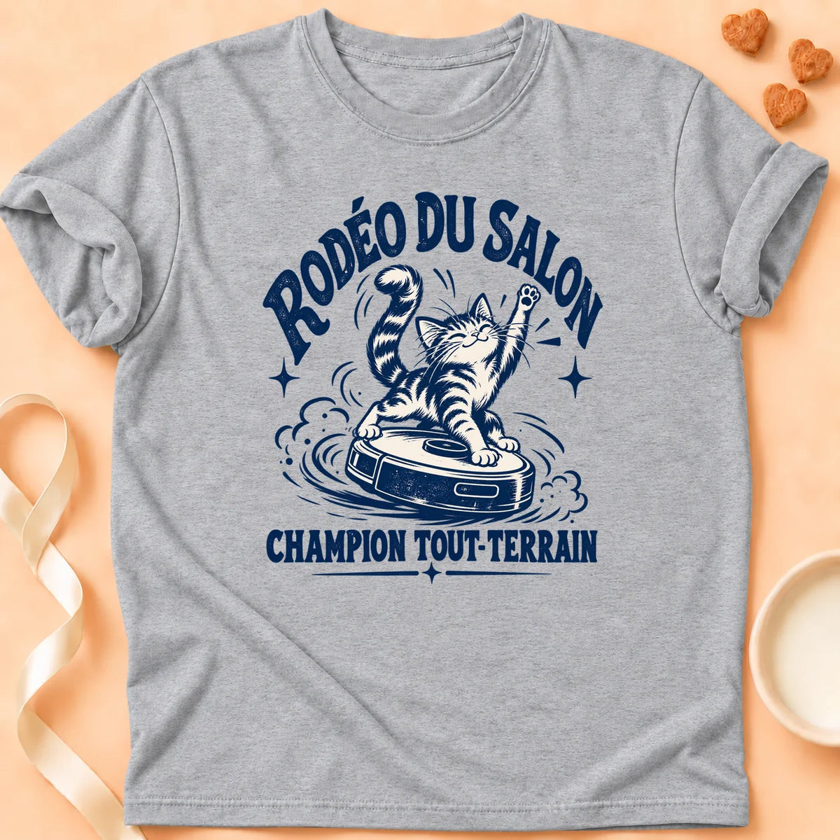 T-shirt chat Patoume – T-shirt Rodéo du salon – Gris