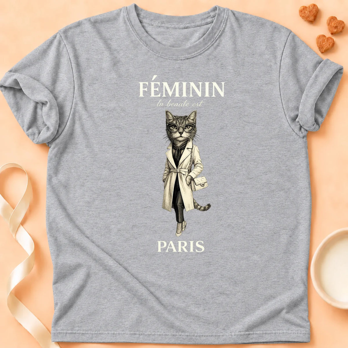 T-shirt chat Patoume – T-Shirt Chic – Gris