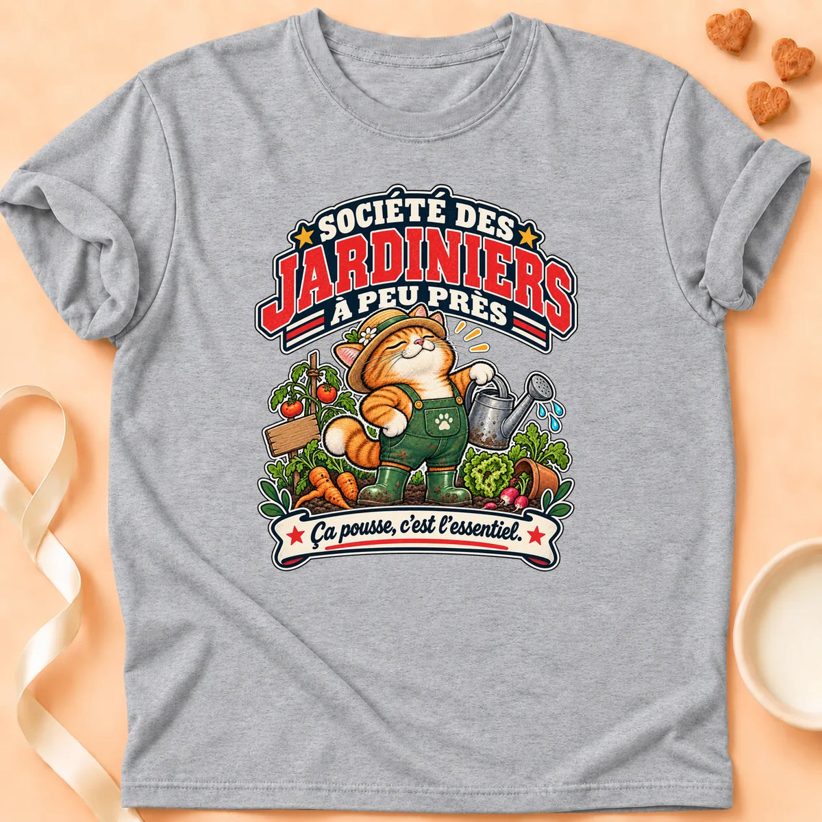 T-shirt chat Patoume – T-shirt Club des jardiniers – Gris