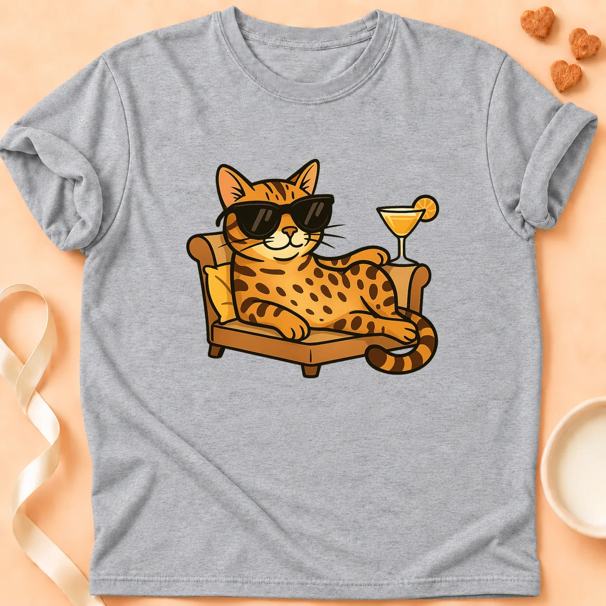 T-shirt chat Patoume – T-Shirt Chill – Gris