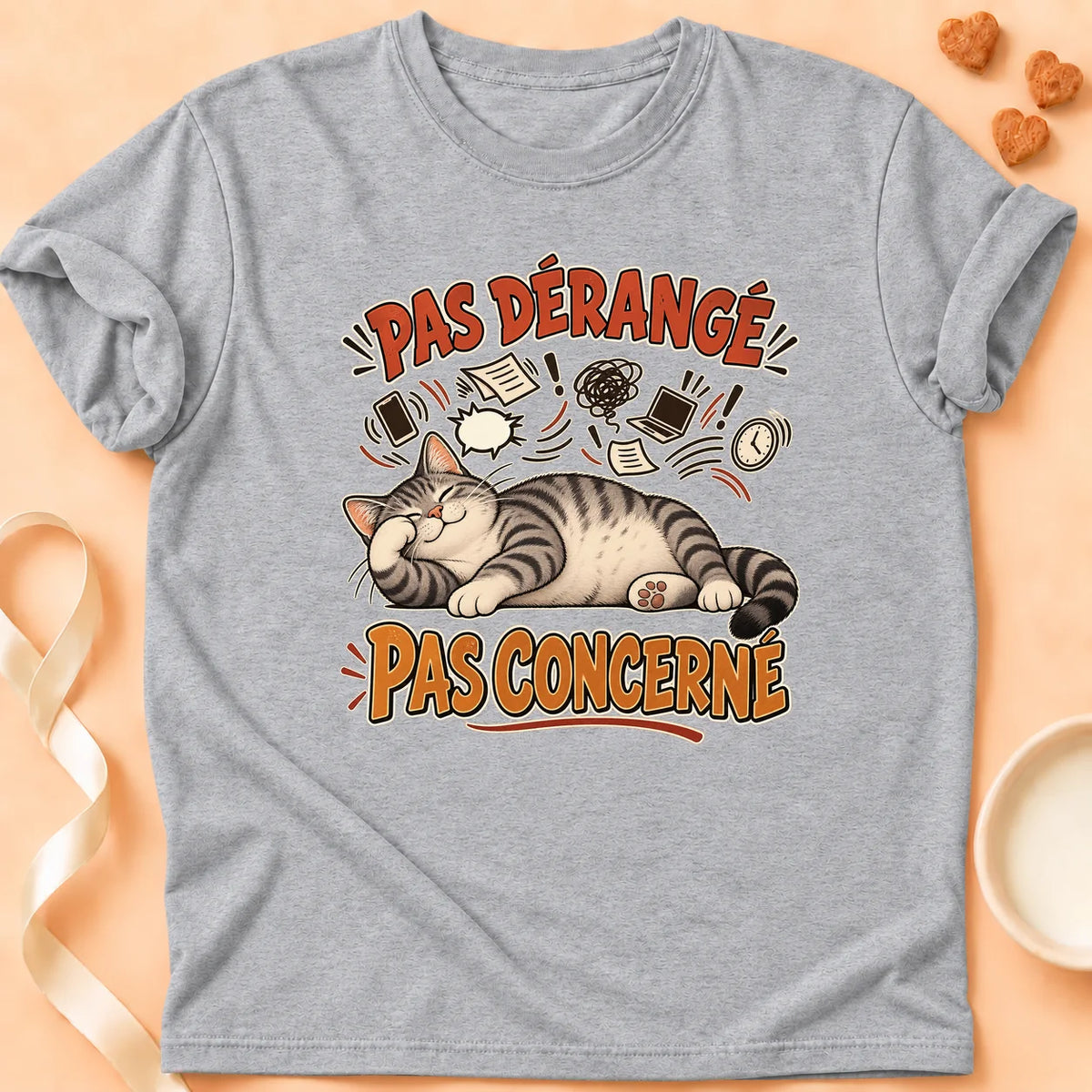 T-shirt chat Patoume – T-shirt Pas concerné – Gris