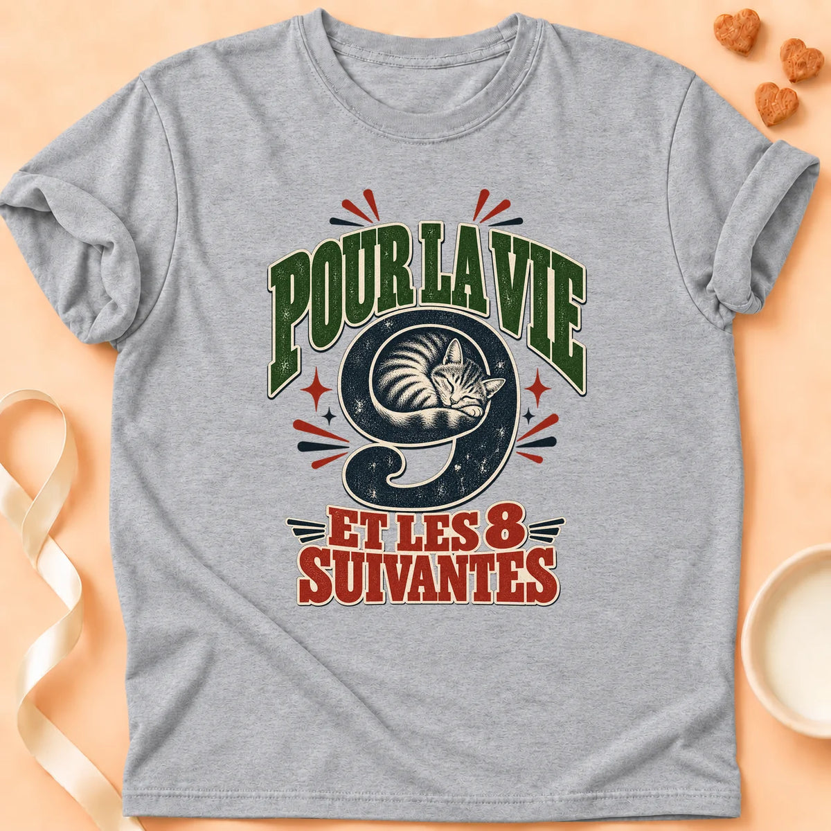 T-shirt chat Patoume – T-shirt Pour la vie – Gris