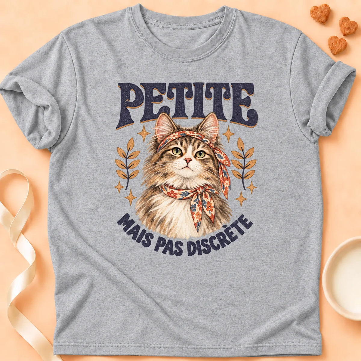 T-shirt chat Patoume – T-shirt Pas discrète – Gris