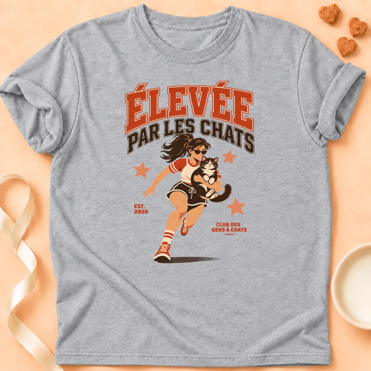 T-shirt chat Patoume – T-shirt Élevée – Gris