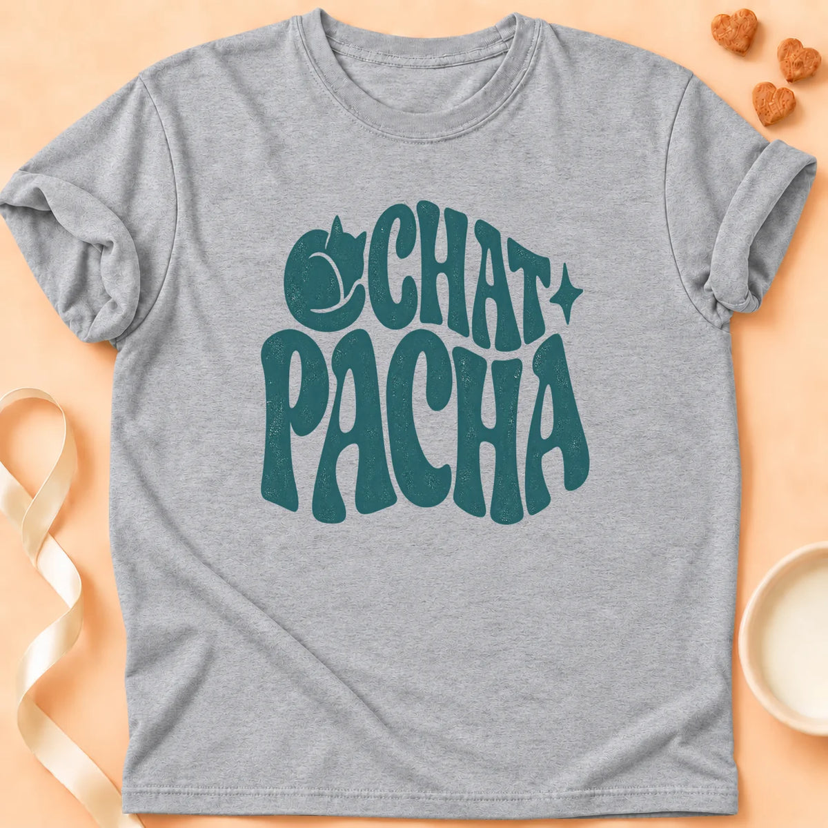 T-shirt chat Patoume – T-shirt Chat pacha – Gris