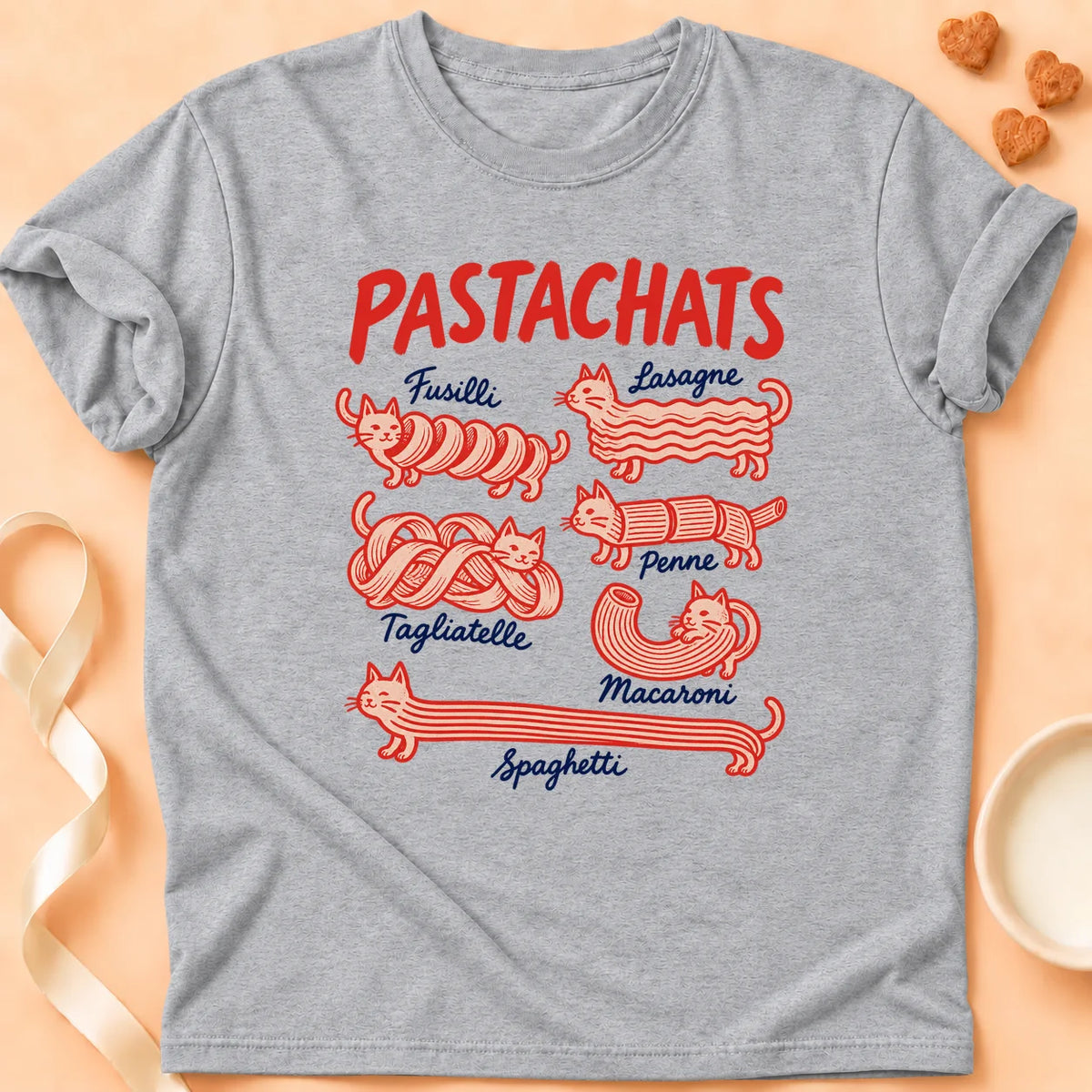 T-shirt chat Patoume – T-shirt Pastachats – Gris