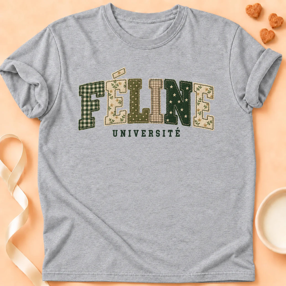 T-shirt chat Patoume – T-shirt Université – Gris
