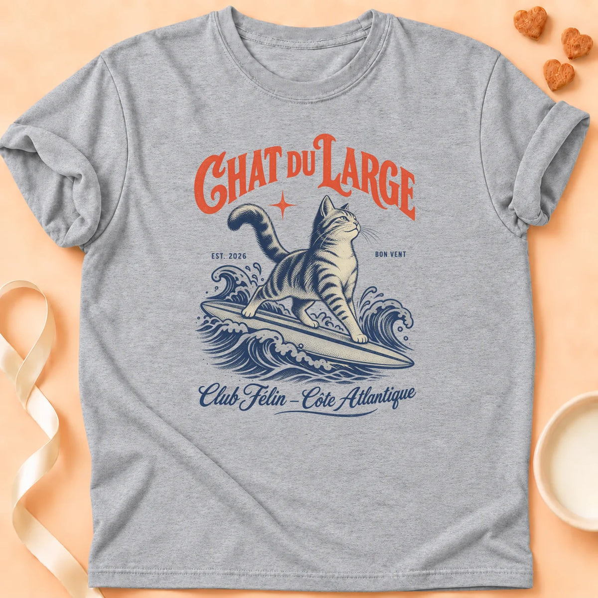 T-shirt chat Patoume – T-shirt Chat du large – Gris