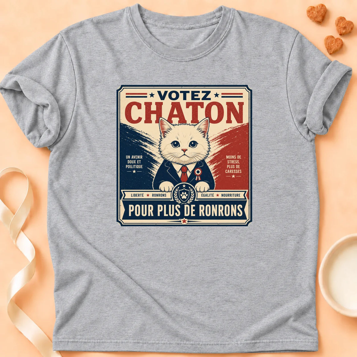T-shirt chat Patoume – T-Shirt Vote – Gris