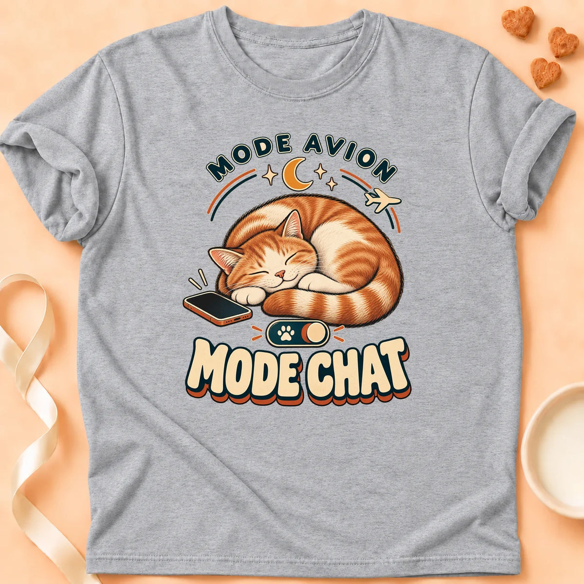 T-shirt chat Patoume – T-shirt Mode Chat – Gris
