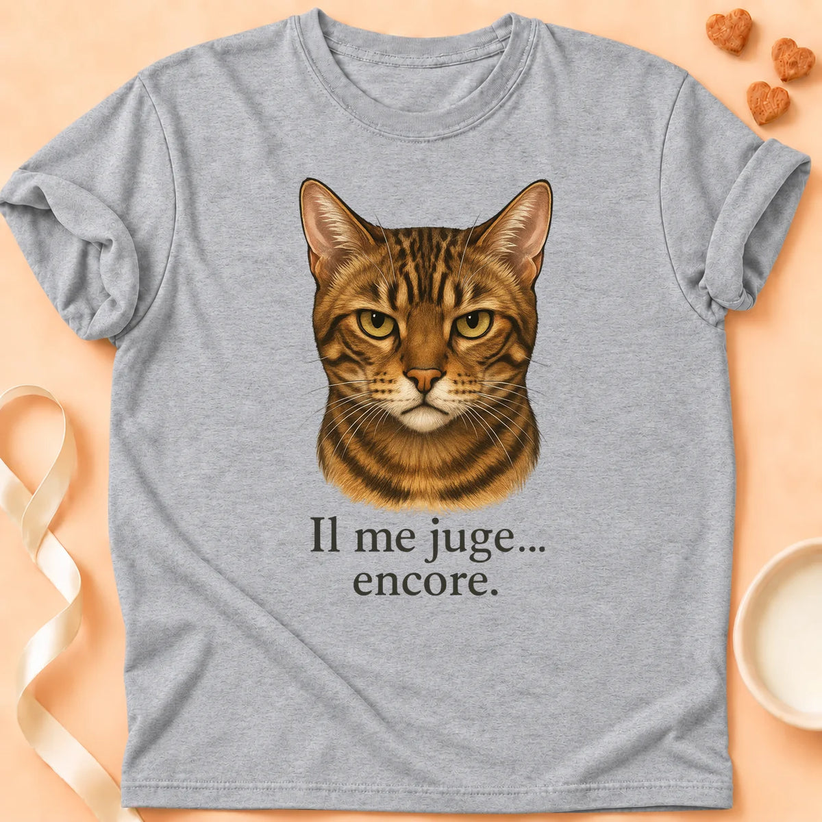T-shirt chat Patoume – T-Shirt Judge – Gris