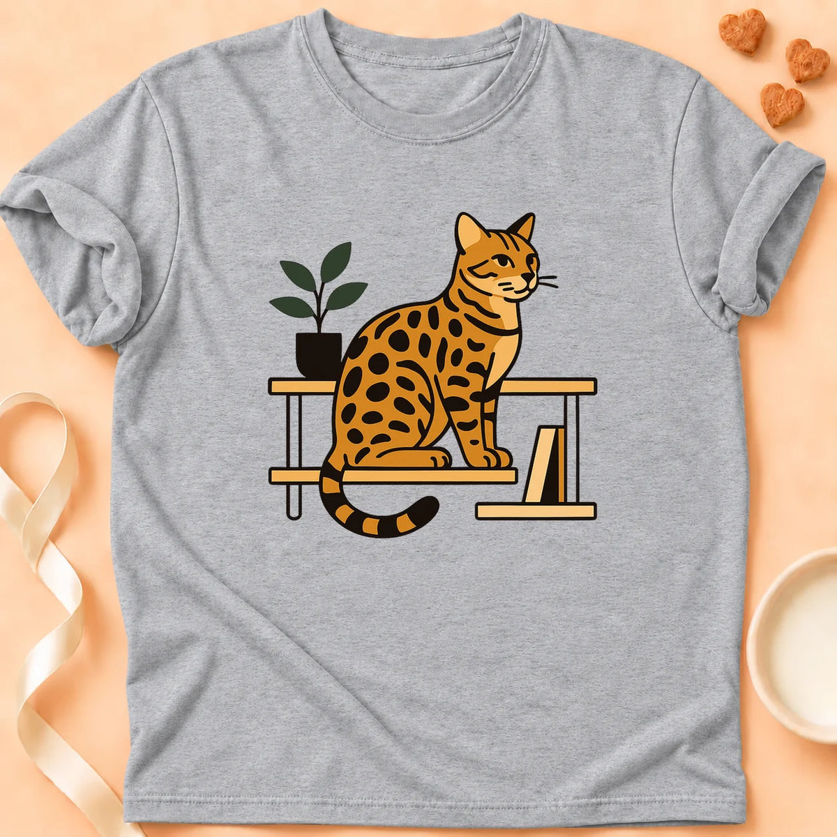 T-shirt chat Patoume – T-Shirt Bameuble – Gris