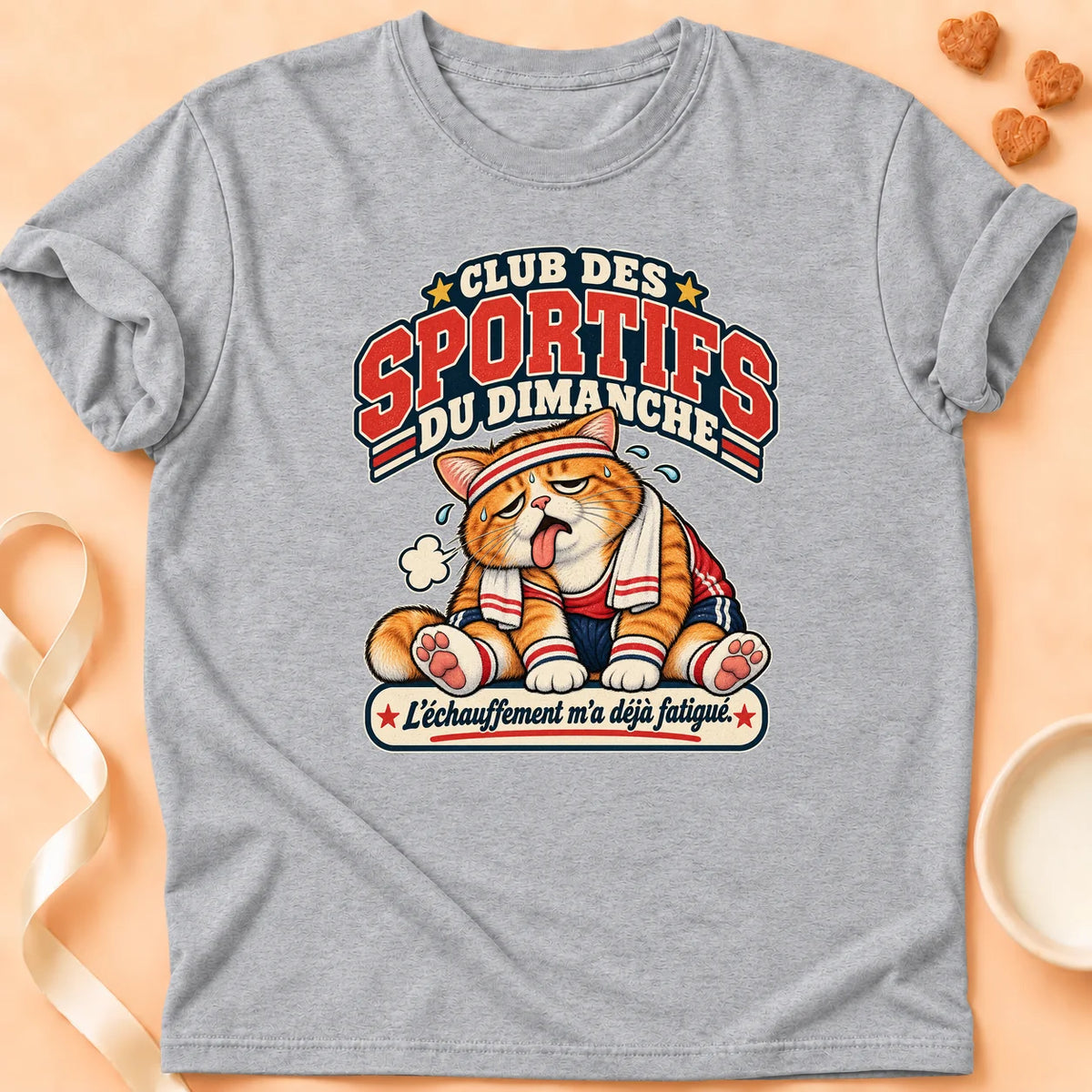 T-shirt chat Patoume – T-shirt Pas trop sportif – Gris