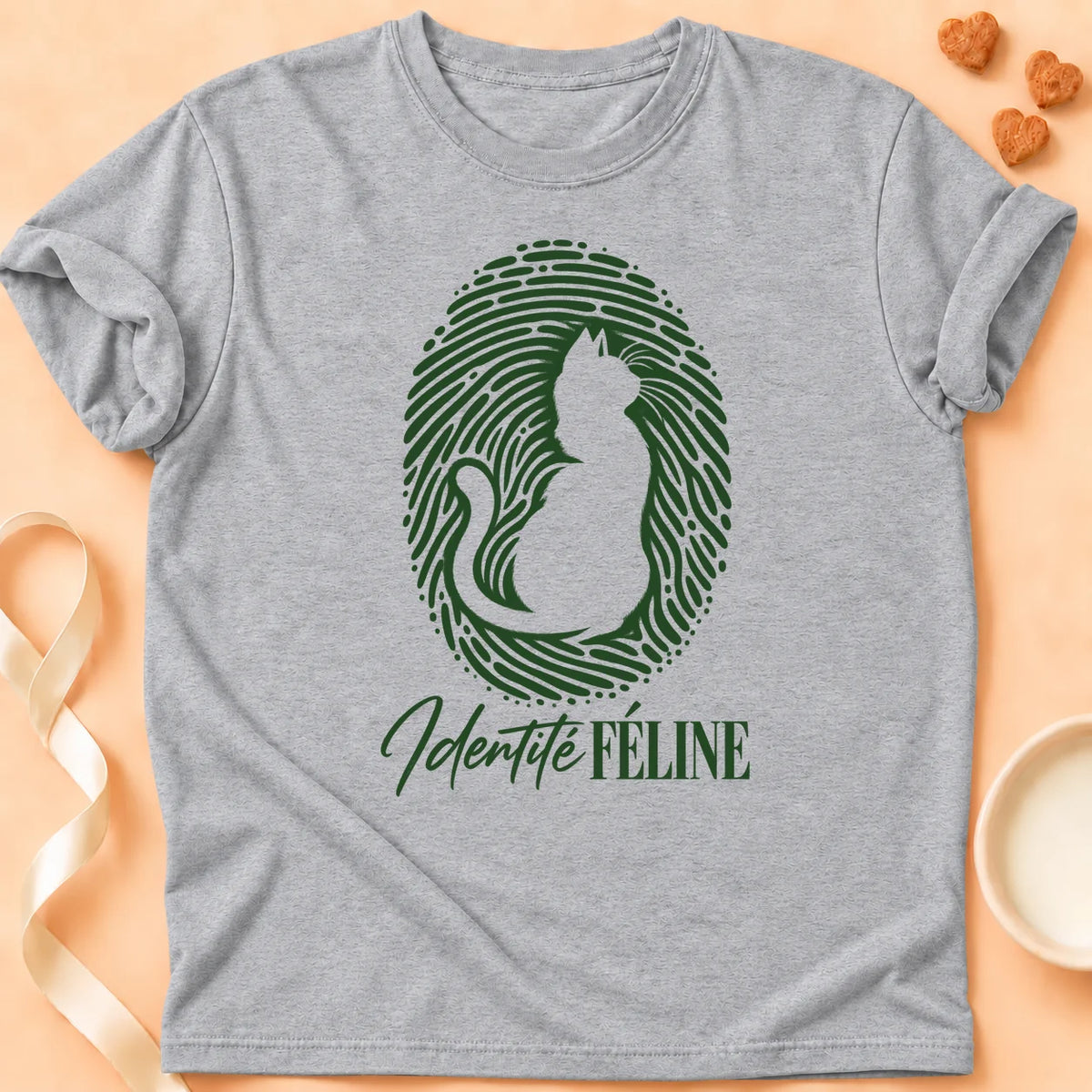 T-shirt chat Patoume – T-shirt Identité féline – Gris