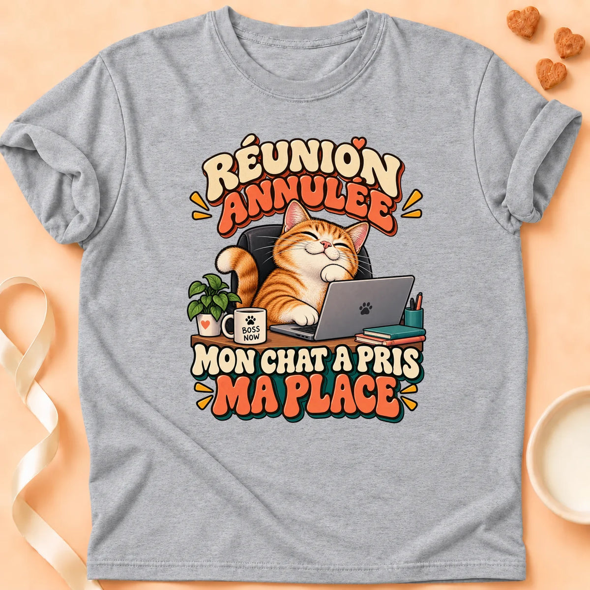 T-shirt chat Patoume – T-shirt Meeting Annulée – Gris