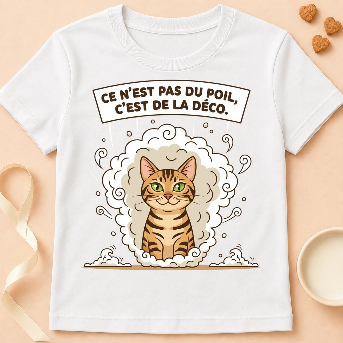 T-shirt chat Patoume – T-Shirt Déco – Blanc