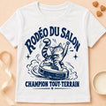 T-shirt chat Patoume – T-shirt Rodéo du salon – Blanc