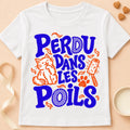 T-shirt chat Patoume – T-shirt Perdu poils – Blanc