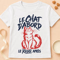 T-shirt chat Patoume – T-shirt Le chat d’abord – Blanc