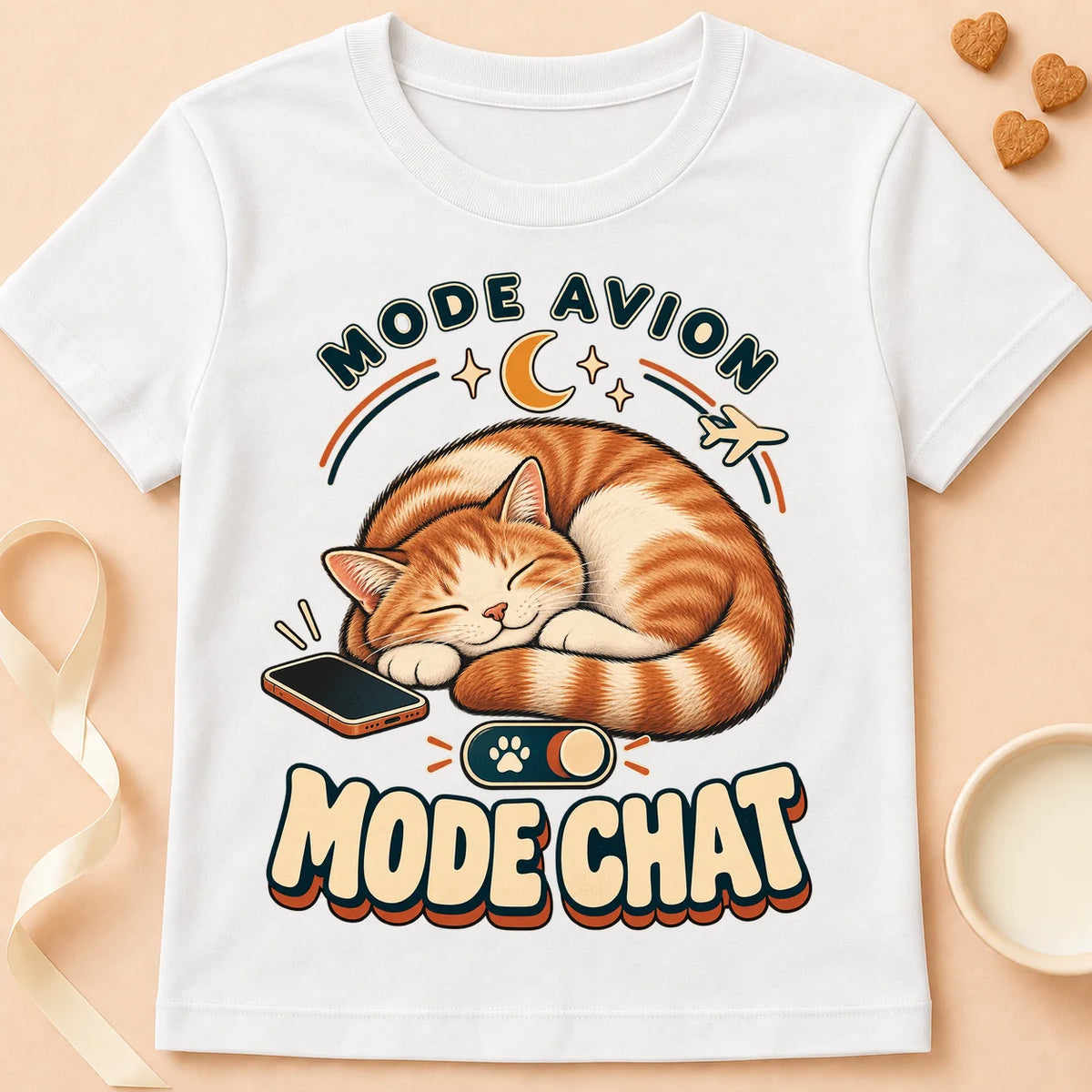 T-shirt chat Patoume – T-shirt Mode Chat – Blanc