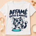 T-shirt chat Patoume – T-shirt Affamé oui – Blanc