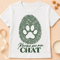 T-shirt chat Patoume – T-shirt Marqué par mon chat – Blanc