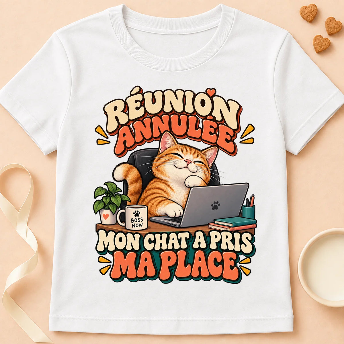 T-shirt chat Patoume – T-shirt Meeting Annulée – Blanc