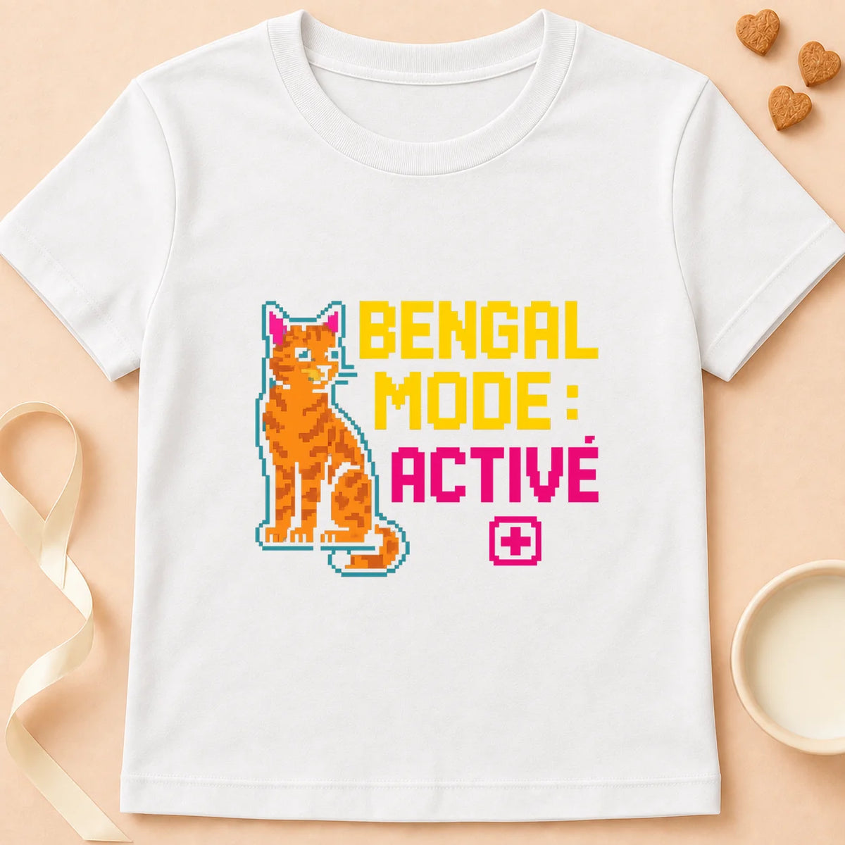 T-shirt chat Patoume – T-Shirt Arcade – Blanc