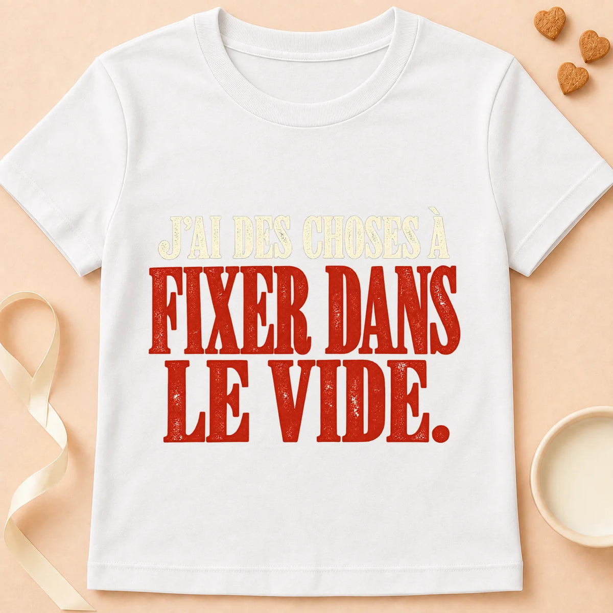 T-shirt chat Patoume – T-shirt Le vide – Blanc