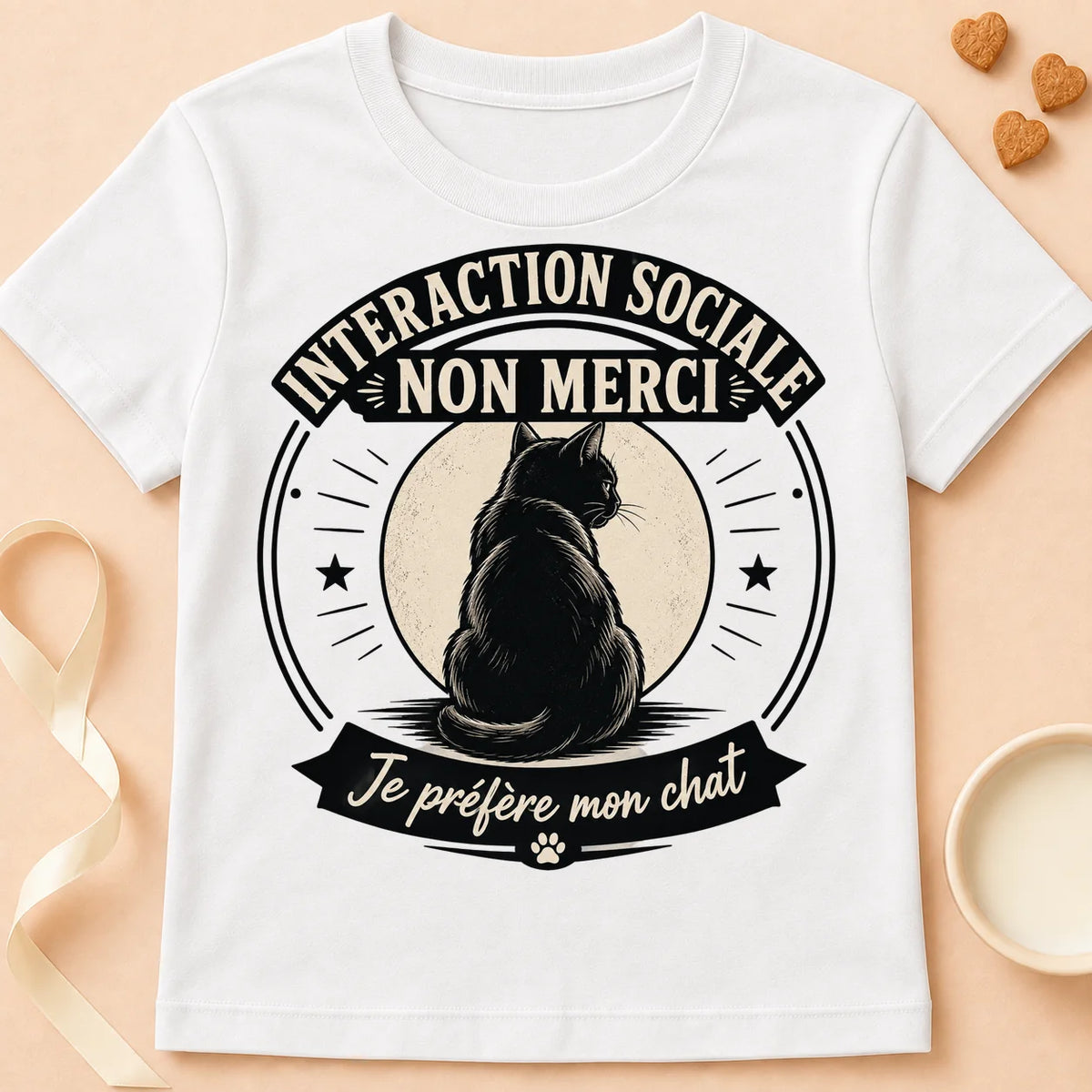 T-shirt chat Patoume – T-Shirt AntiSocial – Blanc