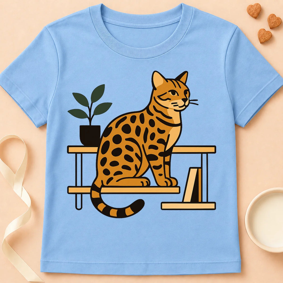 T-shirt chat Patoume – T-Shirt Bameuble – Bleu ciel