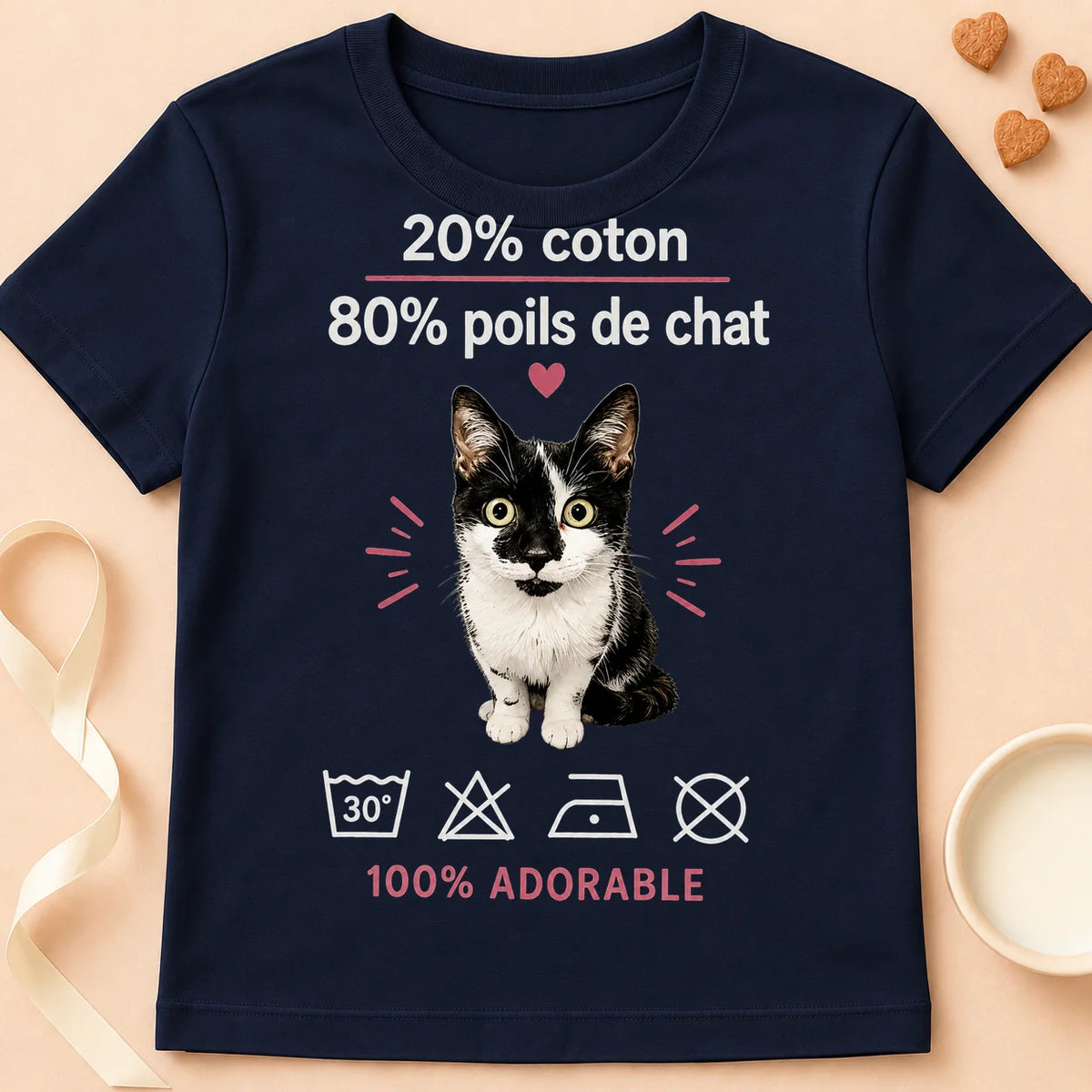 T-shirt chat Patoume – T-Shirt Compo – Bleu marine