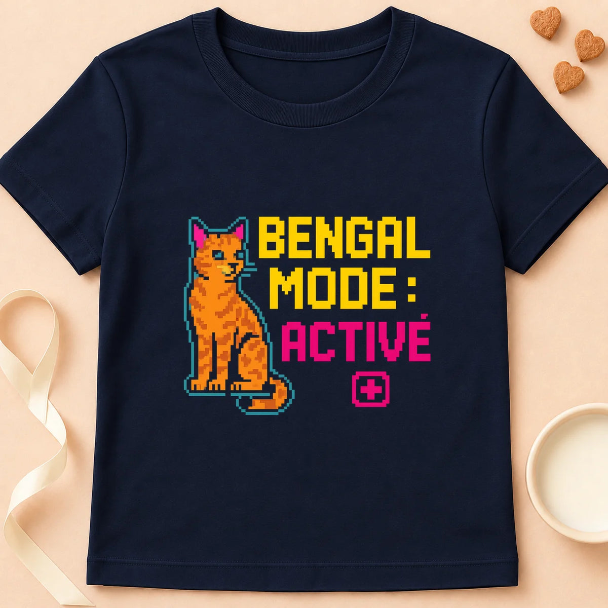 T-shirt chat Patoume – T-Shirt Arcade – Bleu marine