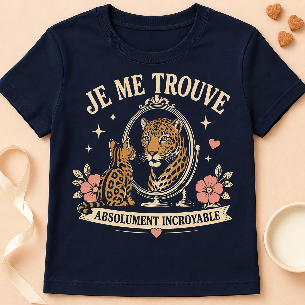 T-shirt chat Patoume – T-Shirt Illusion – Bleu marine