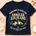 T-shirt chat Patoume – T-shirt Week end – Bleu marine