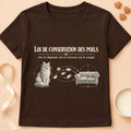 T-shirt chat Patoume – T-shirt Loi de conservation – Chocolat
