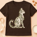 T-shirt chat Patoume – T-shirt Botanique – Chocolat