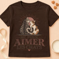 T-shirt chat Patoume – T-shirt Chamour – Chocolat