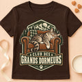 T-shirt chat Patoume – T-shirt Grand dormeur – Chocolat