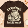 T-shirt chat Patoume – T-shirt Chat carton – Chocolat