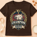 T-shirt chat Patoume – T-shirt Champion sieste – Chocolat