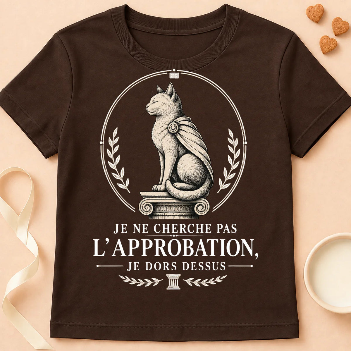 T-shirt chat Patoume – T-Shirt Approbation – Chocolat